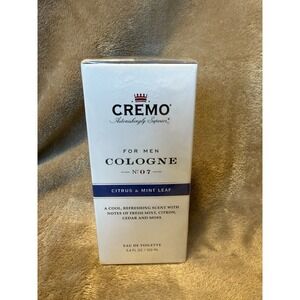 Cremo Cologne Spray for Men Citrus & Mint Leaf 3.4 fl oz Eau De Toilette Sealed